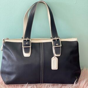 Coach Navy Leather Classic Legacy Bag 9545